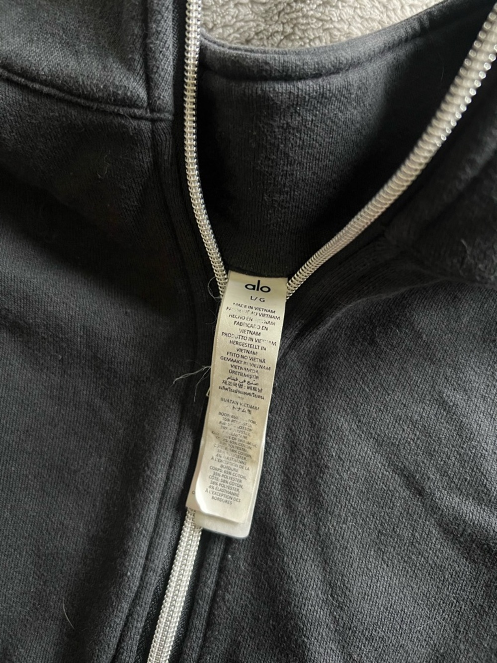 Alo Yoga Women’s Black Accolade 1/4 Zip Pullover Crewneck Sweatshirt Large - Picture 5 of 7